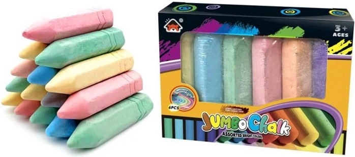 Bunte Jumbo-Kreide – 6 Stück