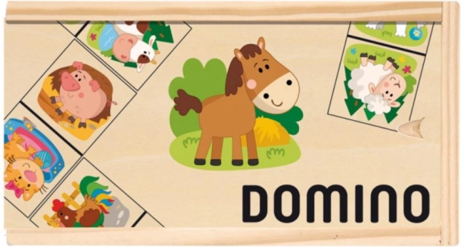 Holzdomino für Kinder mit Haustieren