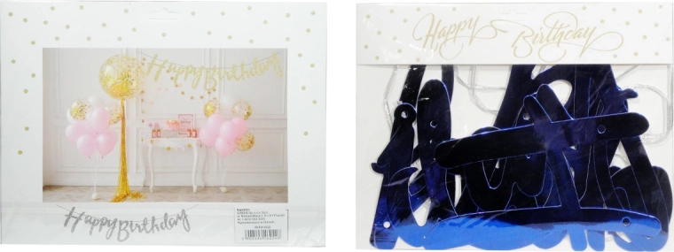 Papiergirlande Happy Birthday – transparent, einseitig