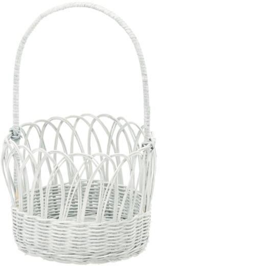 Rattan-Korb mit Henkel, blau-grau mit gebleichtem Effekt 20 × 16/35 cm