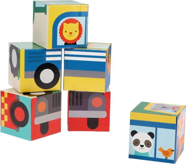 Petit Collage Blöcke Fahrzeuge mit Tieren