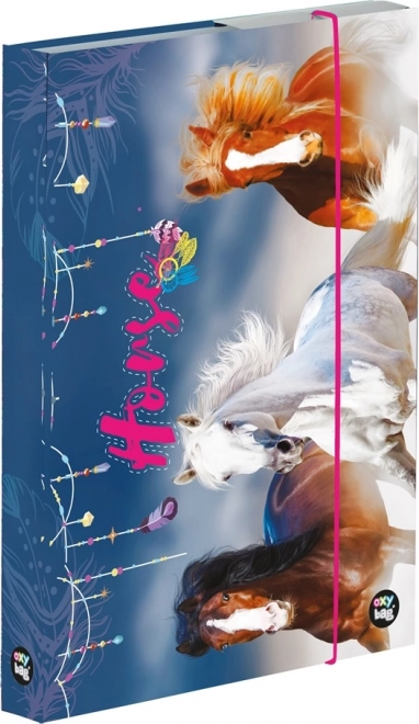 Box für Hefte A4 mit Pferdemotiv