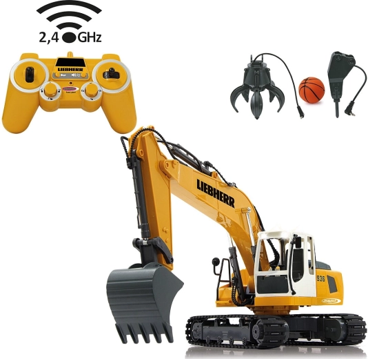 Jamara lizenzierter Kettenbagger Liebherr R 936 RC 1:20 2,4 GHz mit Greifer und Abbruchhammer