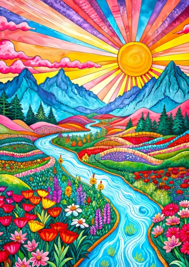 Enjoy Puzzle Farbenfrohes Hochland 1000 Teile