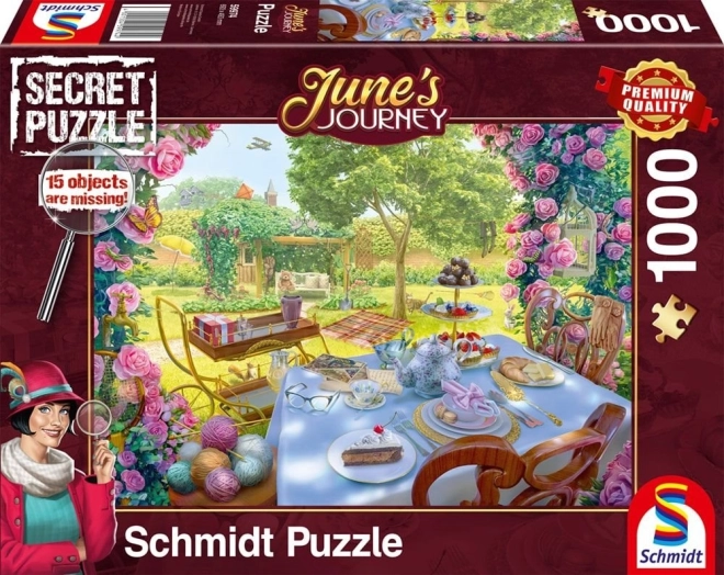 Schmidt Secret Puzzle June's Journey: Garten Tee 1000 Teile