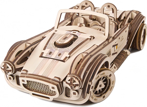 Ugears 3D hölzernes mechanisches Puzzle Driftrennwagen Cobra
