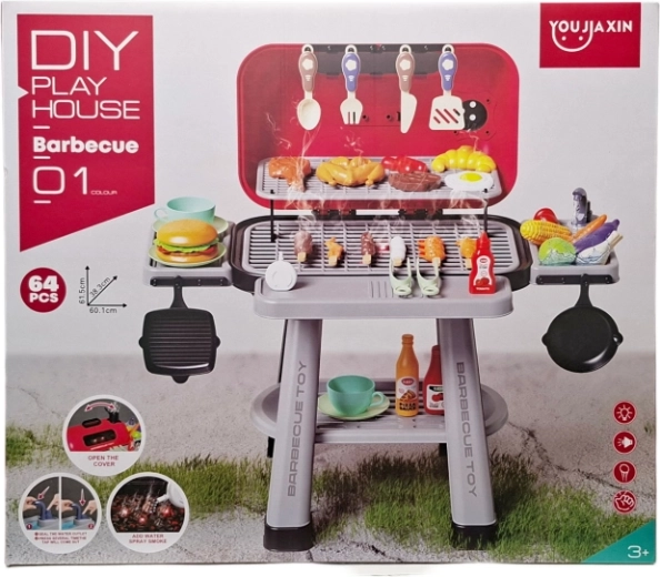Kinder-Gartengrill mit Beleuchtung und Wasserdampf-Effekt (64 Teile)