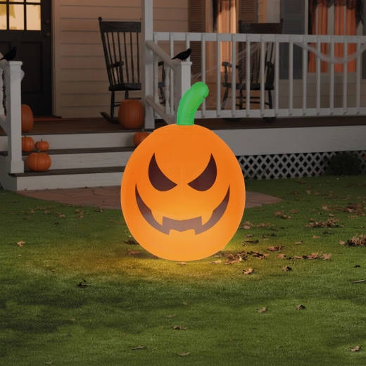 Aufblasbarer Halloween-Kürbis mit RGB-LED-Beleuchtung, 40 cm