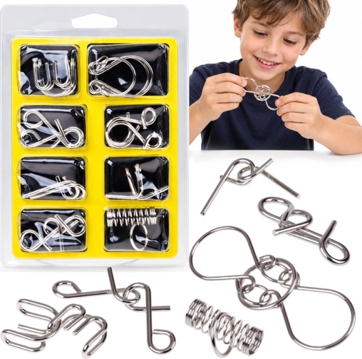 Set aus Metallpuzzles – 8 Logikrätsel