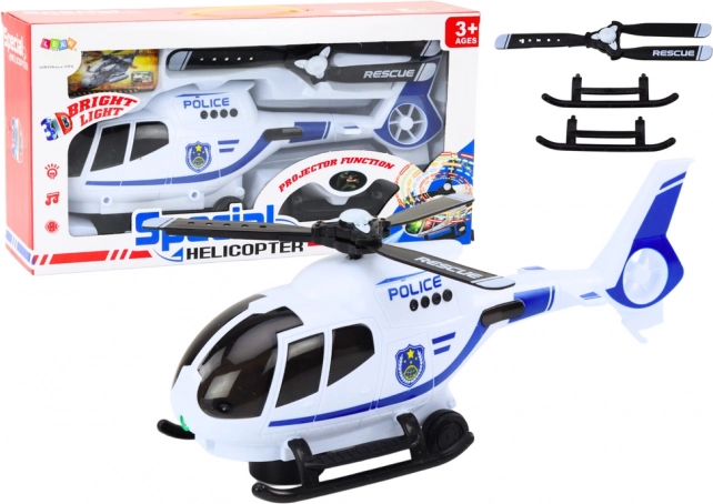 Polizeilicher Rettungshubschrauber mit Licht und Sound