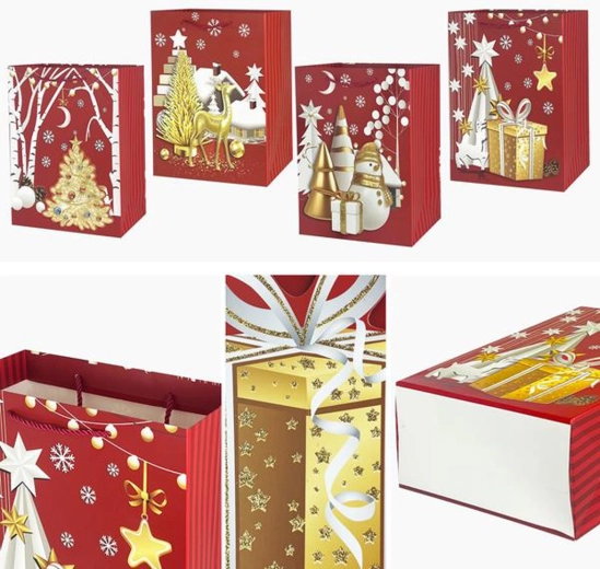 Toro Papier-Weihnachtsgeschenktüte mit Tannenbaum 23 × 18 × 10 cm