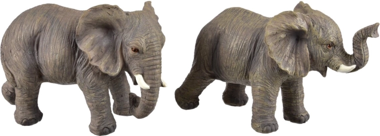 Dekorfigur Elefant aus Polyresin, grau, 15 cm