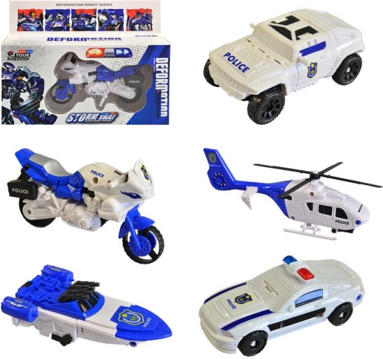 Transformierender Polizei-Roboter 2in1 (5 Varianten) – 1 Stück