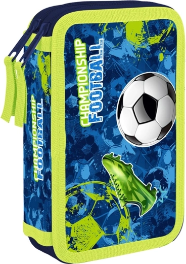 Doppelstöckiges Schulmäppchen Fußball – leer