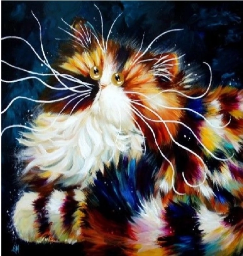 Diamantmalerei Flauschige Katze 30 × 40 cm