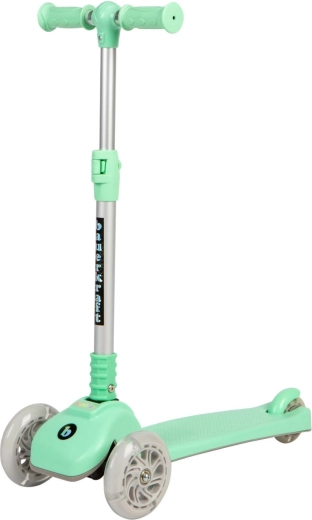 Kinder-Balancier-Roller, klappbar, dreirädrig, mit leuchtenden LED-Rädern – mintgrün