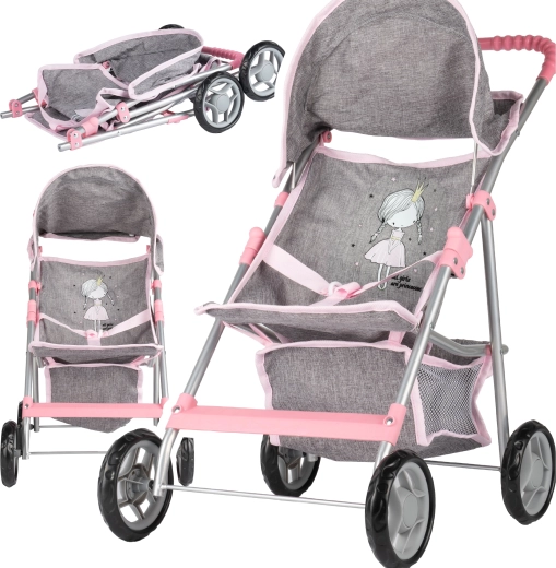 Puppenwagen Little Princess Grey