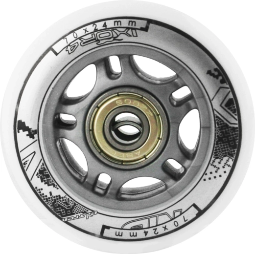 Satz weißer PU-Rollen 70 × 24 mm mit ABEC 7 Lagern NILS EXTREME