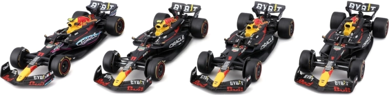 Bburago Formula Racing F1 Set mit 4 Modellen Oracle Red Bull Racing 1:43 Verstappen und Pérez