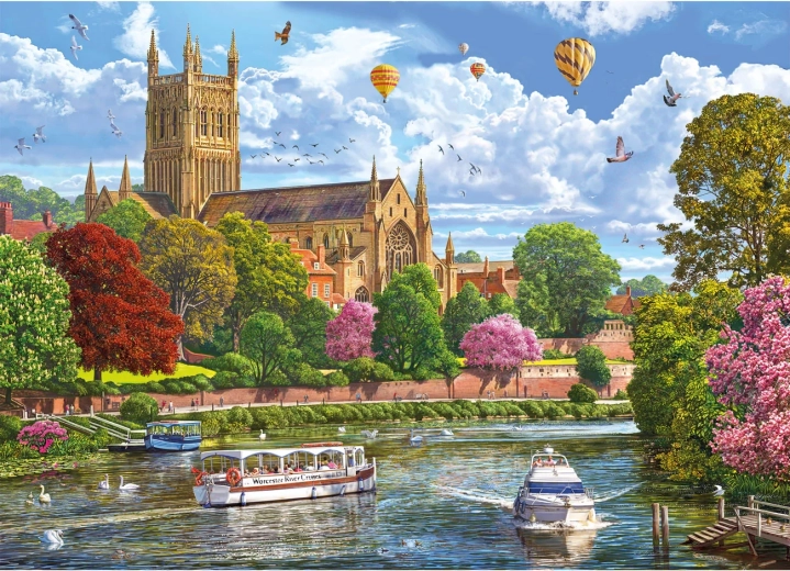 Gibsons Puzzle „Blick auf Worcester“ 1000 Teile