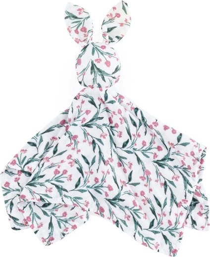 Bambus-Musselin-Schmusetuch Hase Hugo Pink Meadow PETITE&MARS