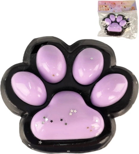 Antistress-Knautschspielzeug Katzenpfote für Glück, lila – 1 Stück