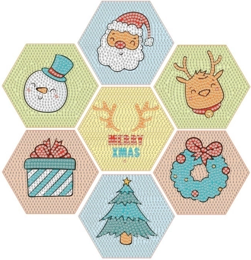 2Kids Toys Diamantmalerei – Weihnachts-Untersetzer (DIY-Set)