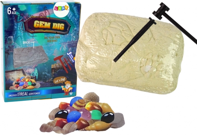 Archäologisches Kristallset aus einer Edelsteinmine