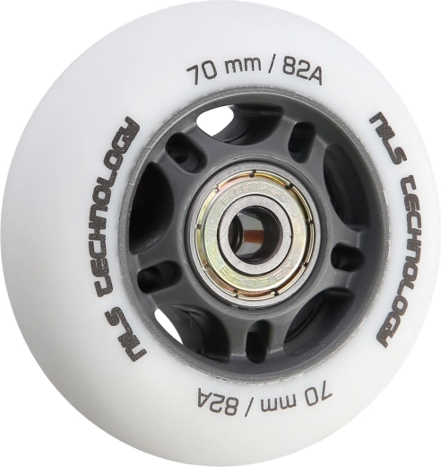 Matte Rollen NILS Extreme PU 70 mm 82A mit ABEC 9 Lagern, weiß, 4 Stk.