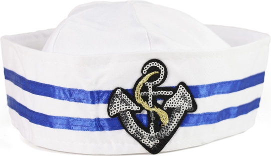 Weiße Kinder-Matrosenmütze