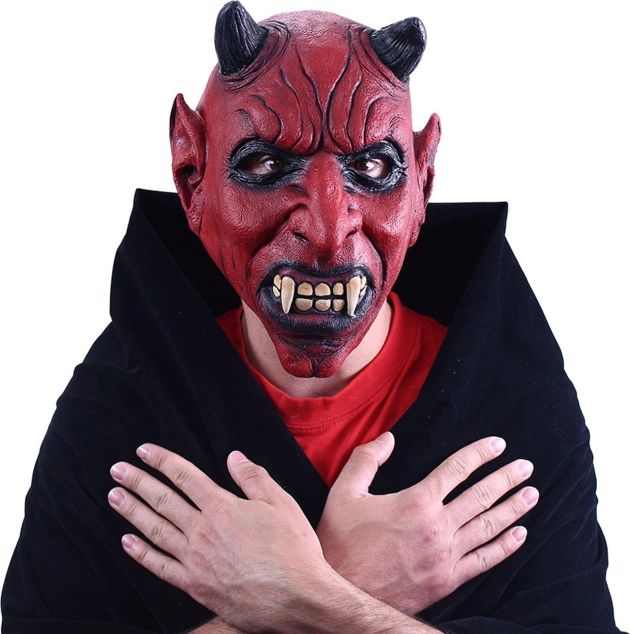 Gruselige teuflische Latexmaske