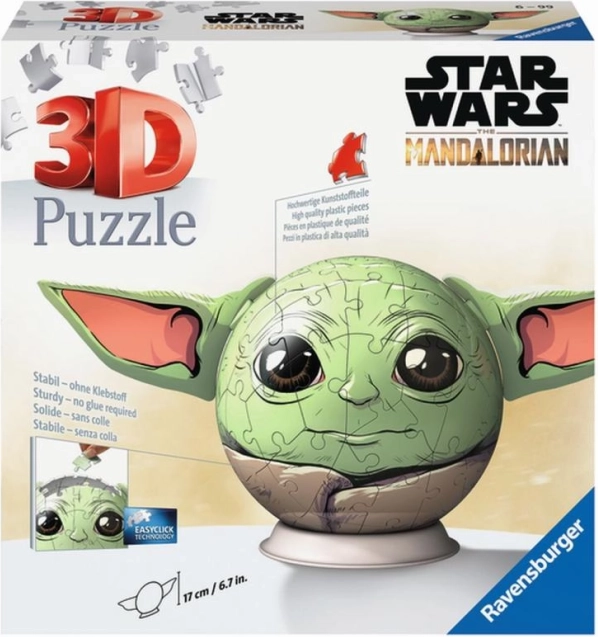 Ravensburger 3D-Puzzle STAR WARS Mandalorian Grogu – Kugel, 72 Teile