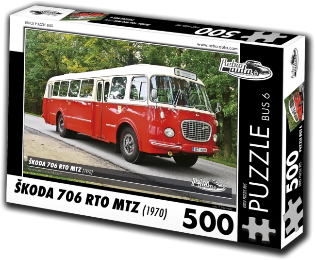 Puzzle RETRO-AUTA Škoda 706 RTO MTZ 500 Teile