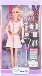 Ärztinnen-Puppe mit gelenkigen Armen und Zubehör 29 cm