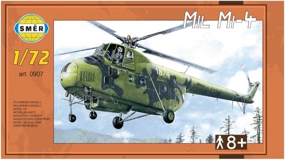Plastikmodell des Hubschraubers Mil Mi-4 in Schachtel