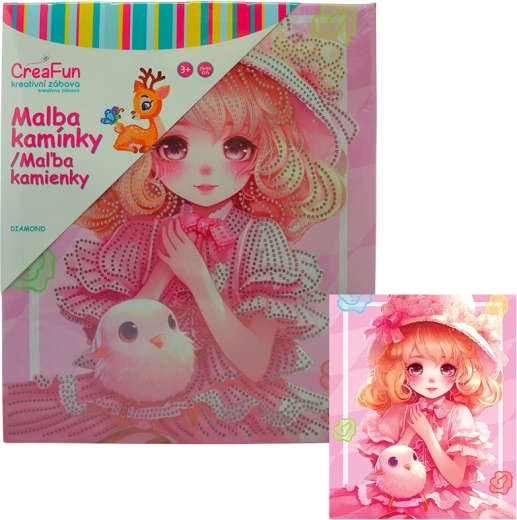 Diamantmalerei – Rosa Puppe 25 × 30 cm