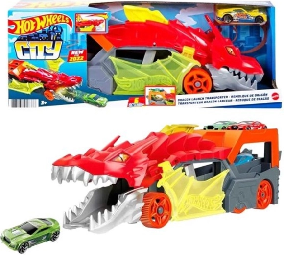 Hot Wheels City Transporter mit Drachen-Launcher