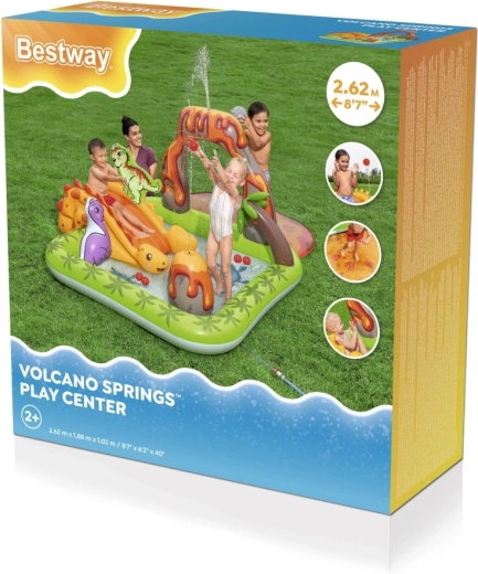 Aufblasbares Spielcenter Dinosaurier mit Rutsche und Wassersprinkler