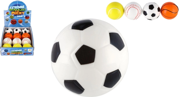 Extrem hüpfender Schaumstoffball mit Sportmotiv 6 cm