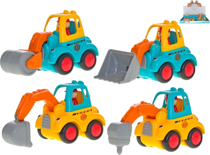 Fröhliches Baufahrzeug mit Schwungrad 10 cm