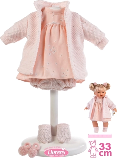 Llorens Outfit für Puppe 33 cm – rosafarbenes Set mit Accessoires