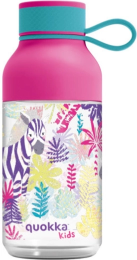 Tritan-Kinderflasche Quokka Kids Ice Zebras mit Trageschlaufe 430 ml