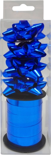 Geschenk-Schleifen-Set blau mit Band 10 m, 4 Stück