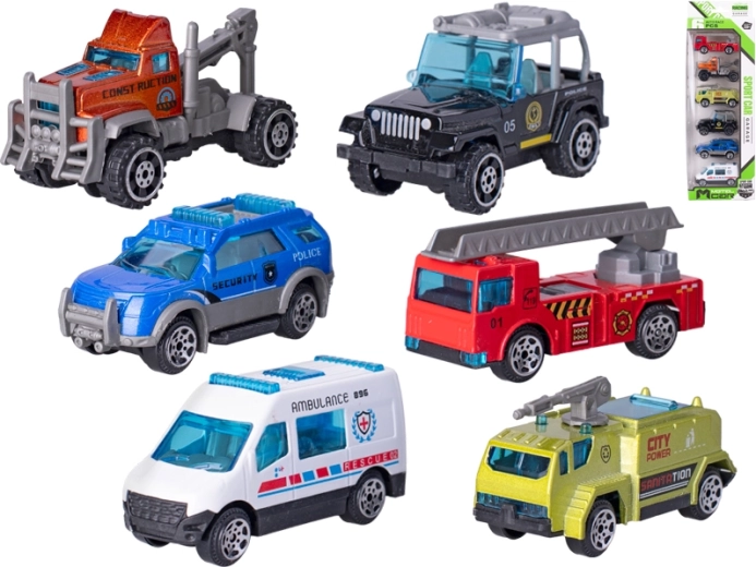 Set aus 6 Metall-Spielzeugautos (6,5–7,5 cm)