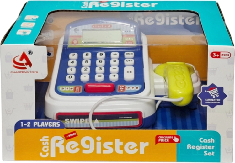Kinderkasse mit Taschenrechner und Scanner