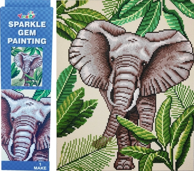 Diamantmalerei Elefant 34 × 43 cm