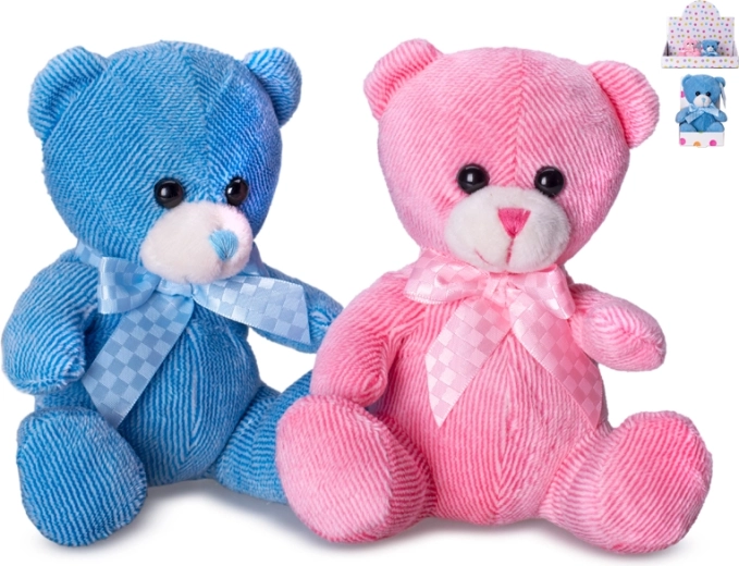Plüsch-Teddybär 12 cm mit Schleife für Babys