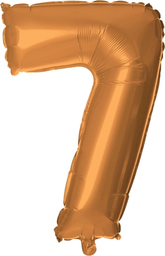 Folienballon TORO Zahl 7, 30 cm, bronzefarben