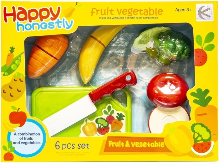 Set zum Schneiden von Obst und Gemüse mit Schneidebrett und Messer – 1 Stück