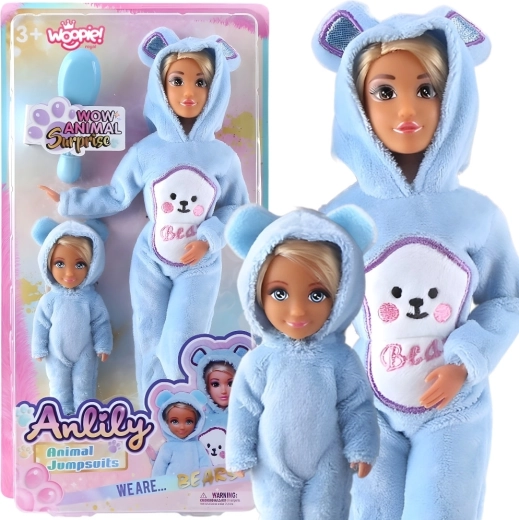 Woopie Royal Puppen in blauen Bärenoveralls – 2 Stück